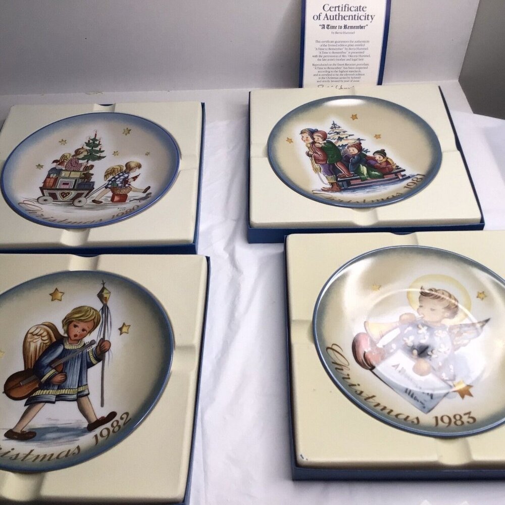 Berta Hummel Collectors SCHMID 1980-83 Holiday Plates All Original Box Gift